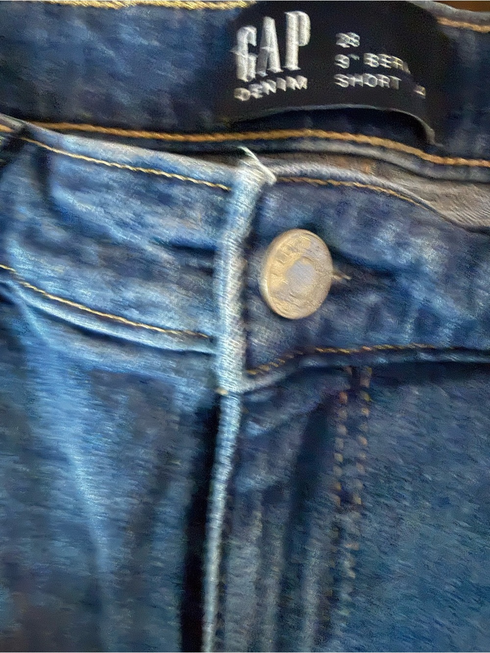 GAP Mid Wash Denim Bermuda Shorts - Blue - Picture 2 of 6